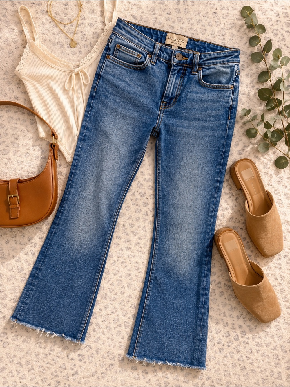 Pilcro Medium Blue Flare Jeans